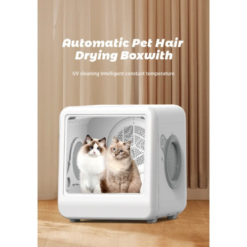 KFX-0656061 Pet Dryer Room with Hot & Cold Air, Automatic 3-Speed Mode, for Cats and Dogs, 32-40°C Temperature Range