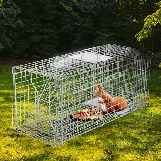 KFX-0777533 32 Inch Folding Iron Live Animal Trap for Humane Wildlife Control