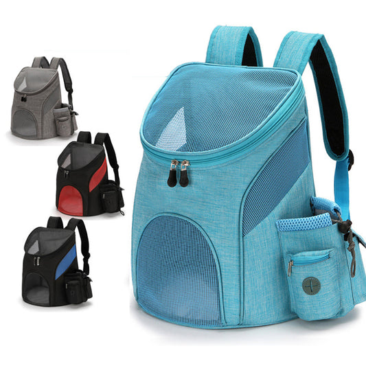 KFX-0832189 Foldable Mesh Pet Backpack with Durable Zipper and Adjustable Straps