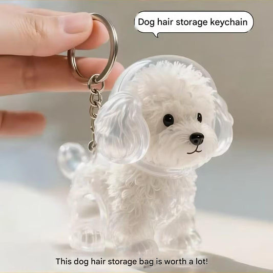 KFX-0924349 Transparent Fur Storage Box for Puppies - Decorative Keepsake Dust-Proof Ornament