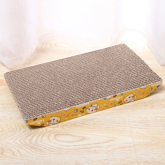 KFX-0939965 Trapezoidal Earth Brown Corrugated Cat Scratching Board - 36cm x 19.5cm x 3.5cm