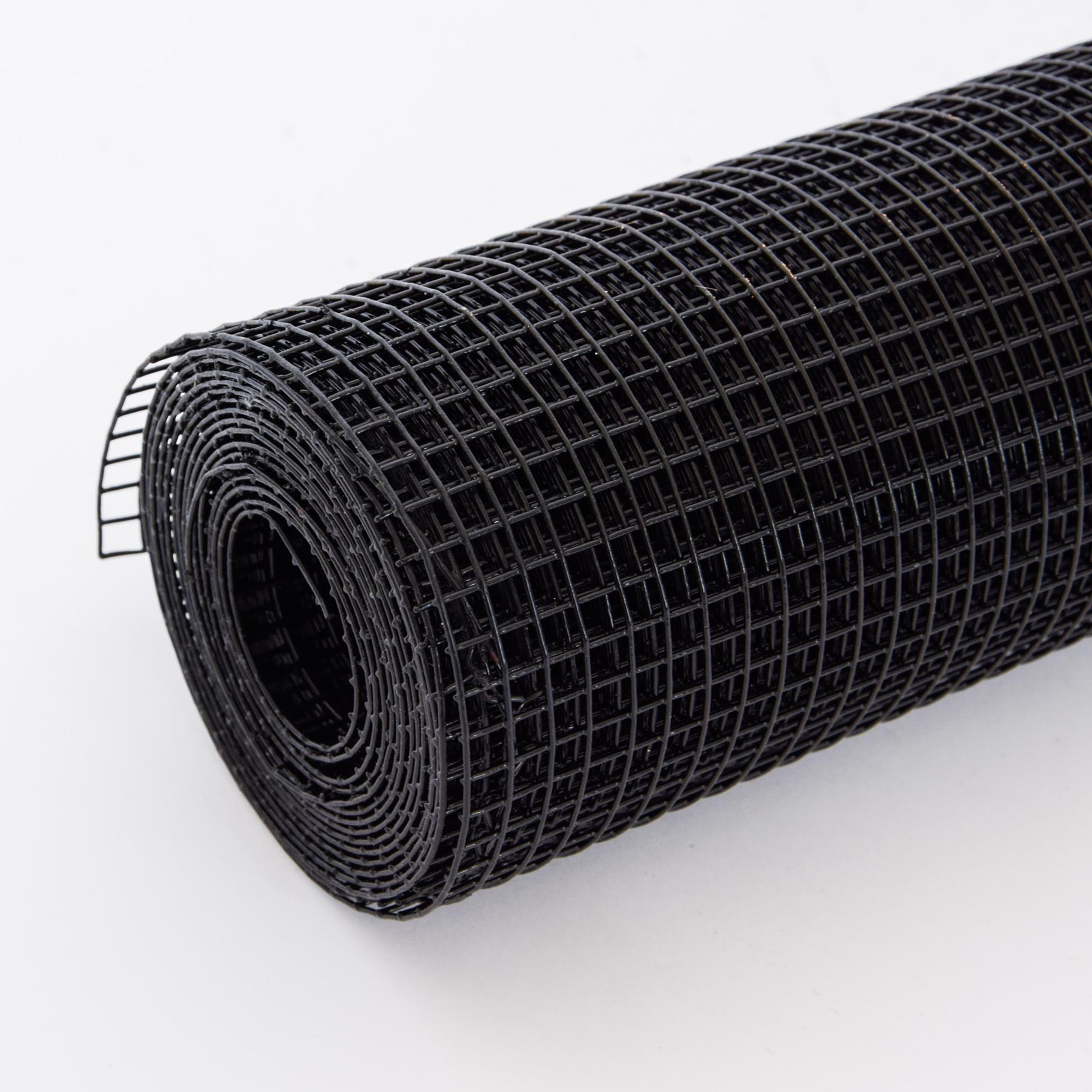 KFX-0941373 24 Inch x 50 Ft Black Vinyl Coated Hardware Cloth - 21 Gauge Metal Fencing for Poultry, Garden & Home Use