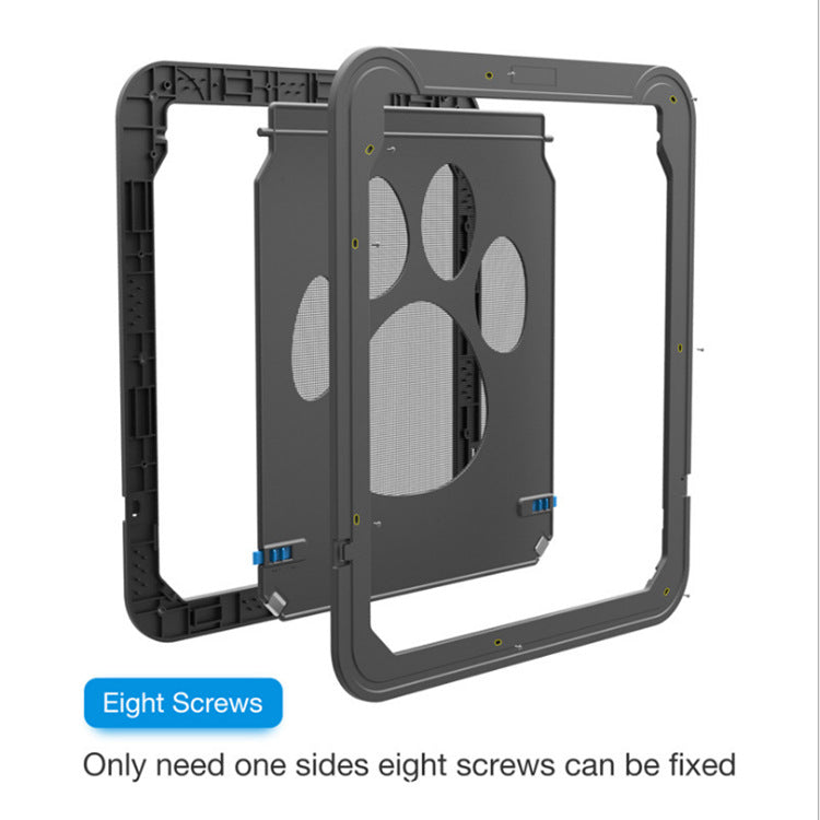 KFX-0983741 Lockable Plastic Pet Door for Screens and Windows - Durable ABS Material, Easy Access for Dogs and Cats, Black