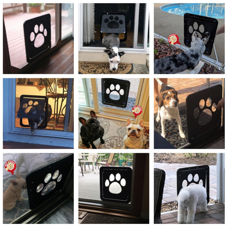 KFX-0983741 Lockable Plastic Pet Door for Screens and Windows - Durable ABS Material, Easy Access for Dogs and Cats, Black