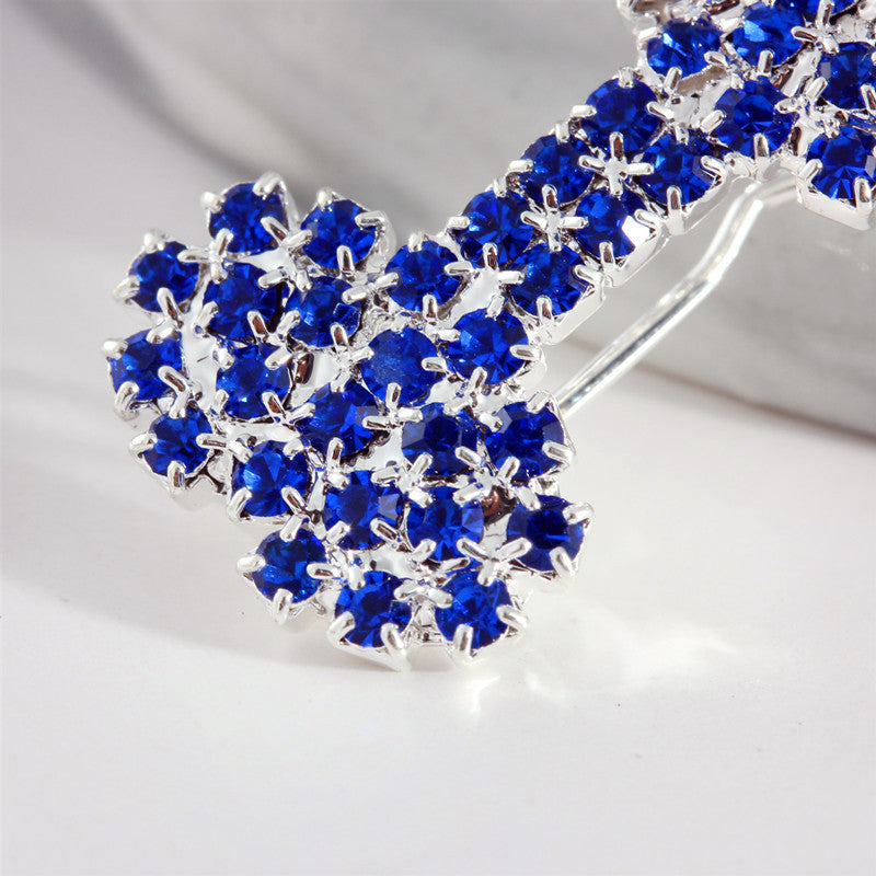 KFX-1055421 Diamond Dog Bone Barrettes for Cats and Dogs in White, Pink, Blue, Red - Stylish Casual Accessory