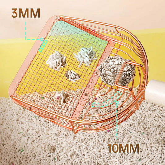 KFX-1082045 Stainless Steel Cat Litter Scoop with Comfortable Grip and Long Handle