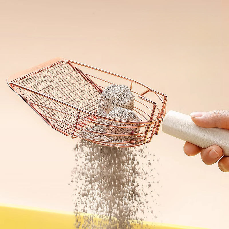 KFX-1082045 Stainless Steel Cat Litter Scoop with Comfortable Grip and Long Handle