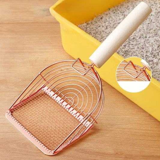 KFX-1082045 Stainless Steel Cat Litter Scoop with Comfortable Grip and Long Handle