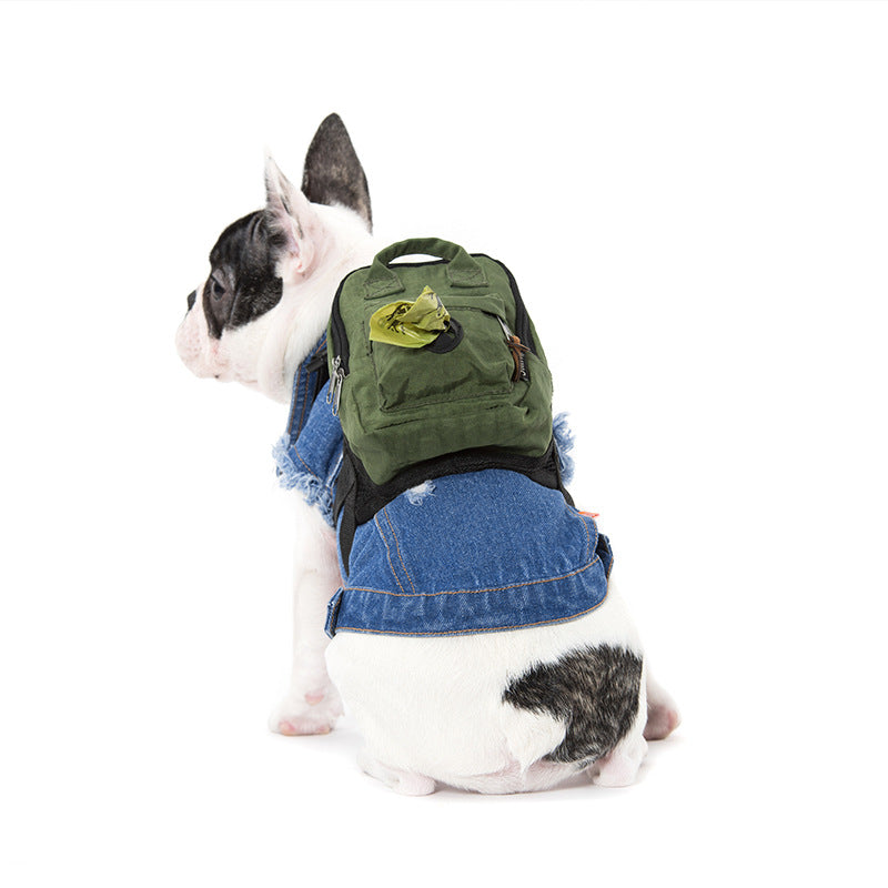 KFX-1132861 Washable Square Pet Backpack for Small Dogs - Pink, Army Green, Yellow Options