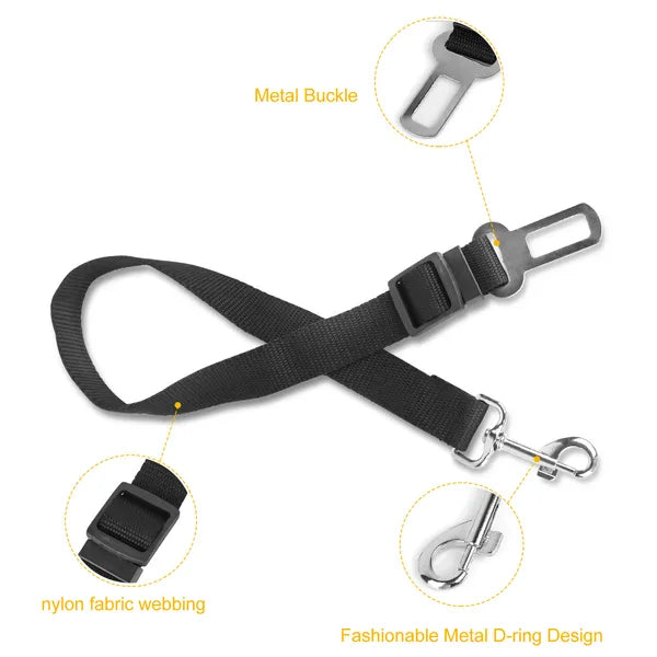 KFX-1166013 Adjustable Pet Dog Seat Belt Leash Safety Harness - 2 Pack for Cars, Fits Small to Large Dogs and Cats