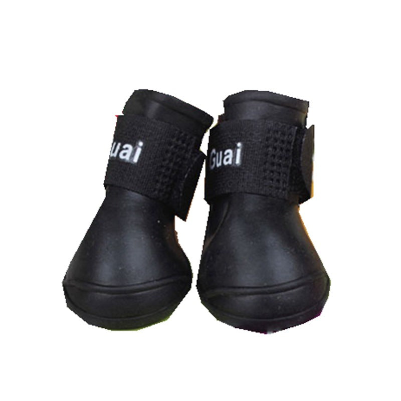 KFX-1181501 Waterproof Rubber Dog Rain Shoes - Available in Black, Rose, Purple, Yellow, Royal Blue - Sizes S, M, L