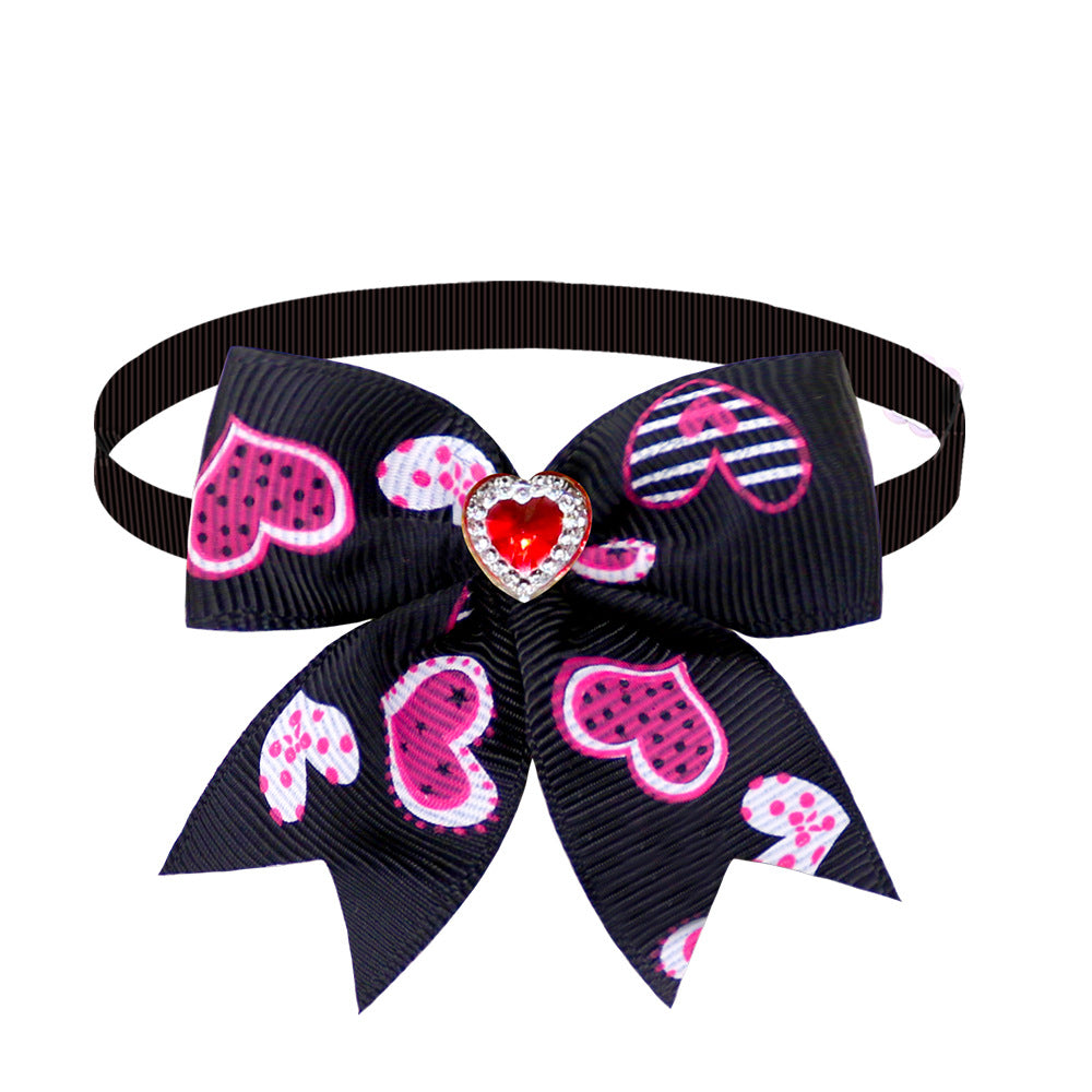KFX-1219261 Candy Color Pet Bow Tie Accessory – Spring and Autumn Use, Various Patterns Available