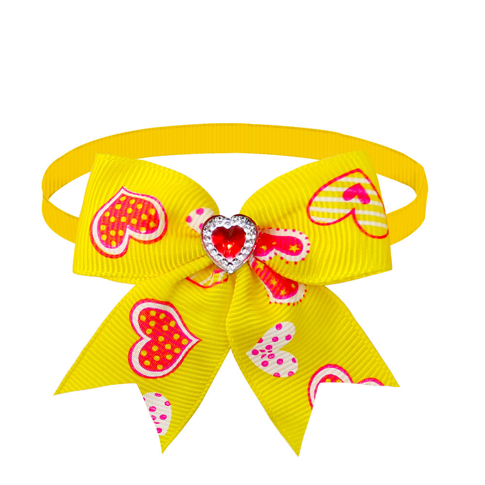 KFX-1219261 Candy Color Pet Bow Tie Accessory – Spring and Autumn Use, Various Patterns Available