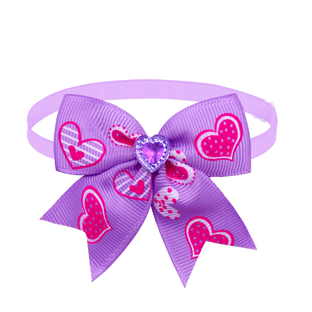 KFX-1219261 Candy Color Pet Bow Tie Accessory – Spring and Autumn Use, Various Patterns Available