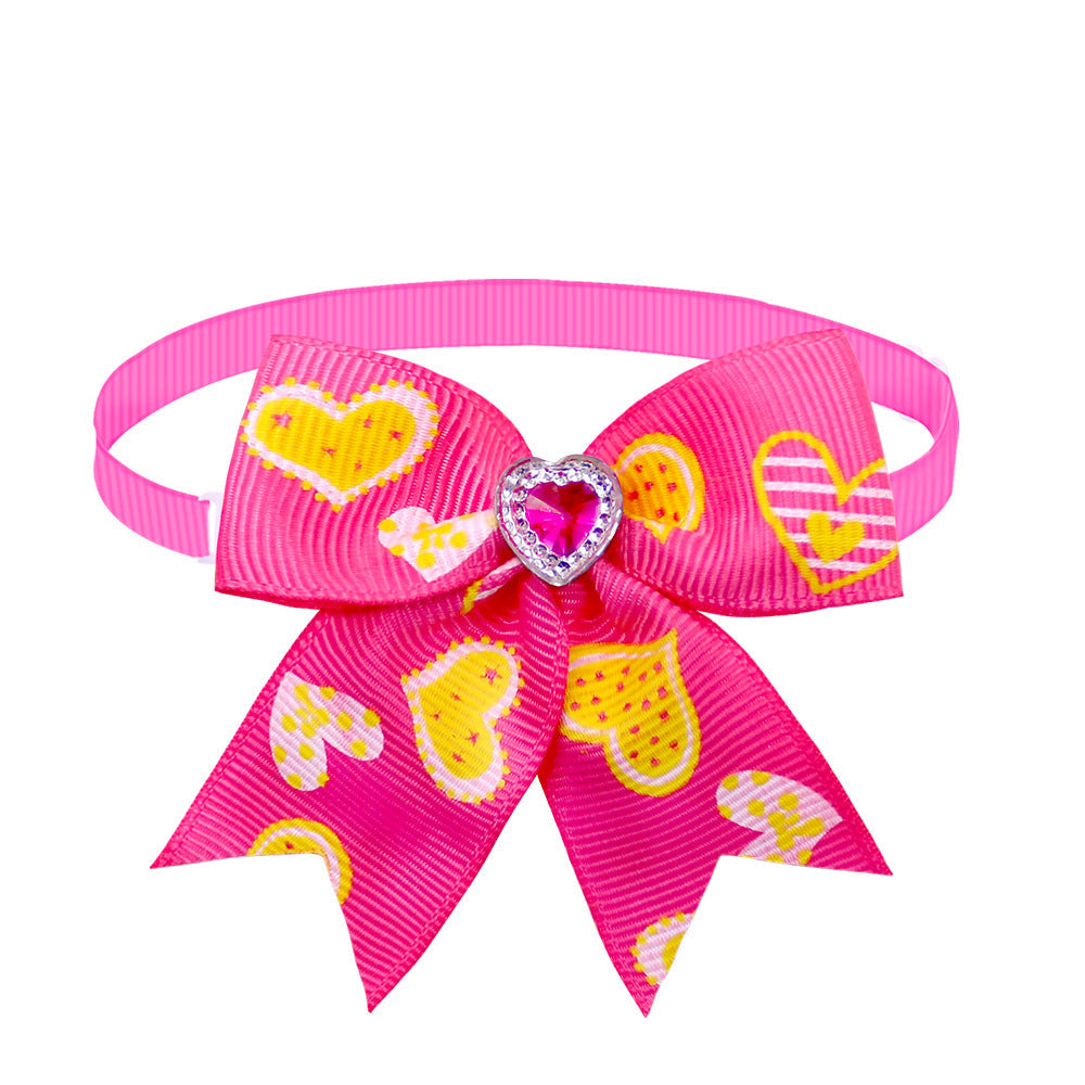 KFX-1219261 Candy Color Pet Bow Tie Accessory – Spring and Autumn Use, Various Patterns Available