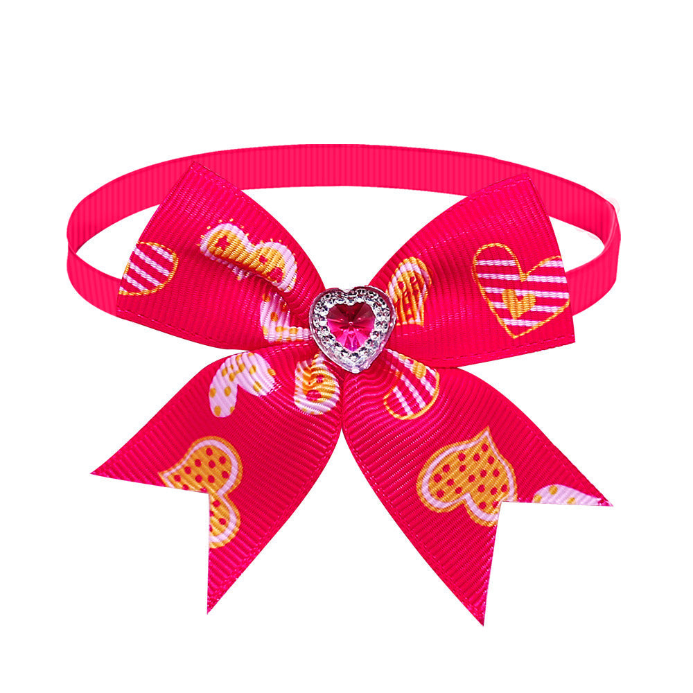 KFX-1219261 Candy Color Pet Bow Tie Accessory – Spring and Autumn Use, Various Patterns Available