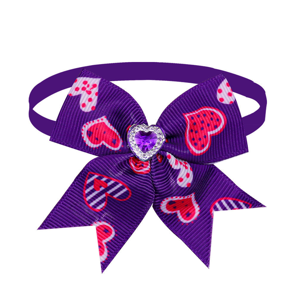 KFX-1219261 Candy Color Pet Bow Tie Accessory – Spring and Autumn Use, Various Patterns Available
