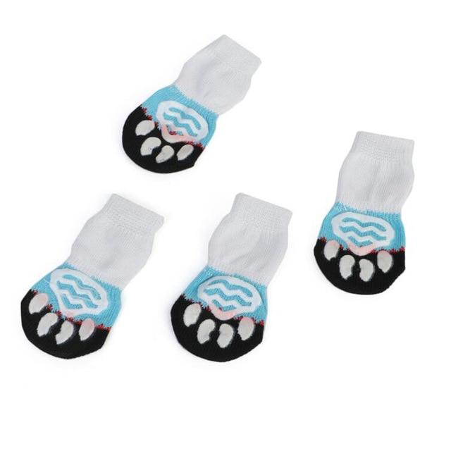 KFX-1247037 Breathable Cotton and Spandex Pet Indoor Socks with Anti-Slip and Scratch Protection