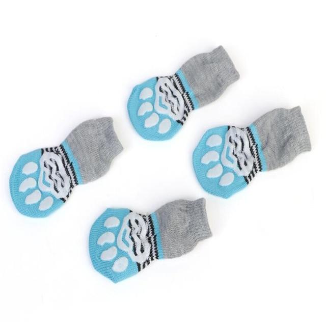 KFX-1247037 Breathable Cotton and Spandex Pet Indoor Socks with Anti-Slip and Scratch Protection