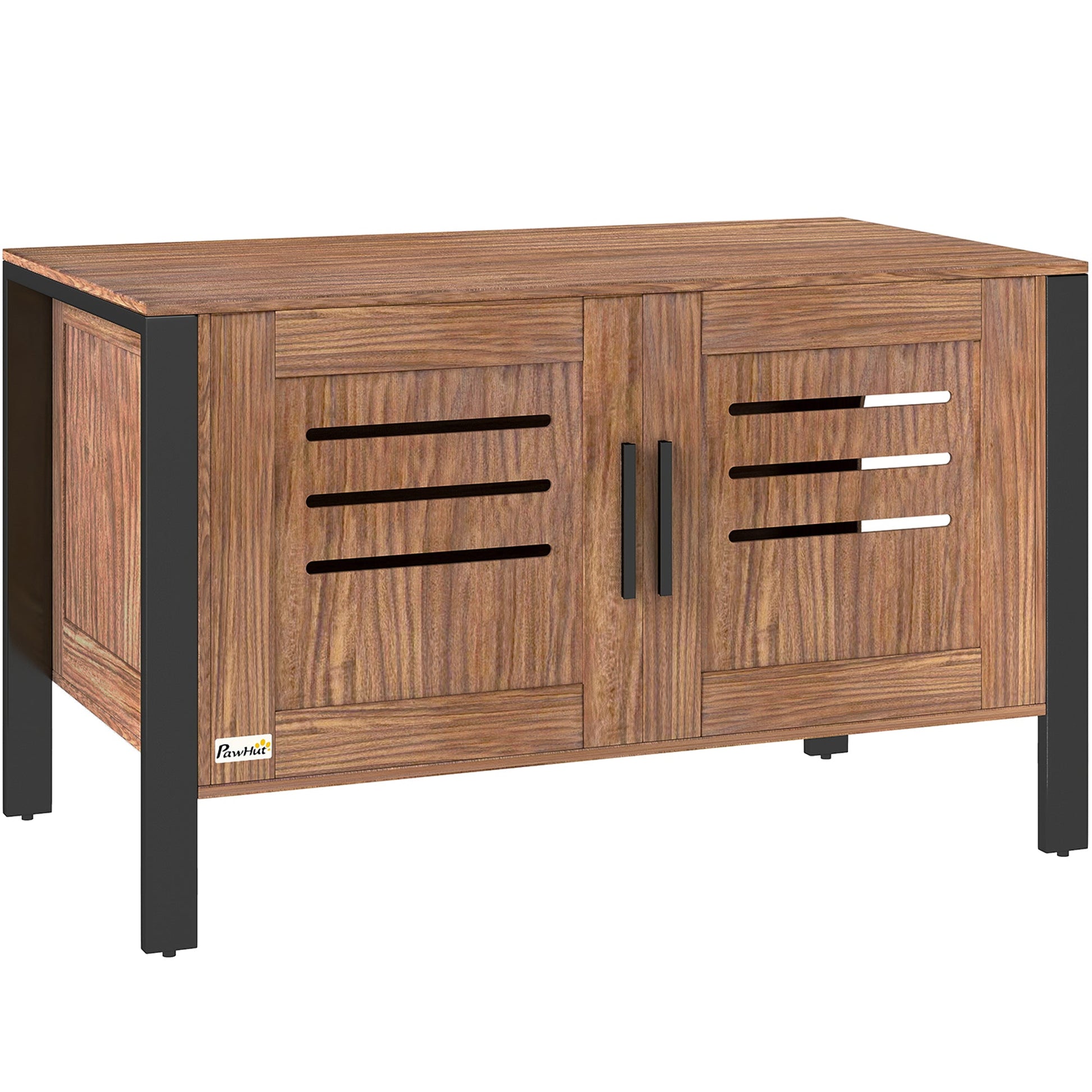 KFX-1376957 Cat Litter Box Enclosure with Scratching Board, Dark Brown, 31.5L x 17.7W x 19.7H, Fits Large Cats