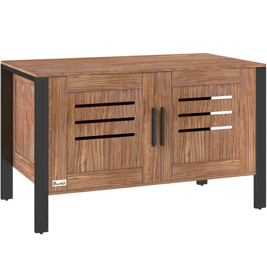 KFX-1376957 Cat Litter Box Enclosure with Scratching Board, Dark Brown, 31.5L x 17.7W x 19.7H, Fits Large Cats