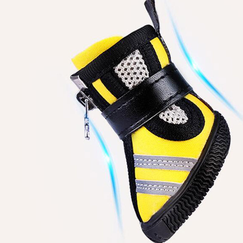 KFX-1378109 Wear-Resistant High-Top Pet Shoes for Small Dogs – Set of 4