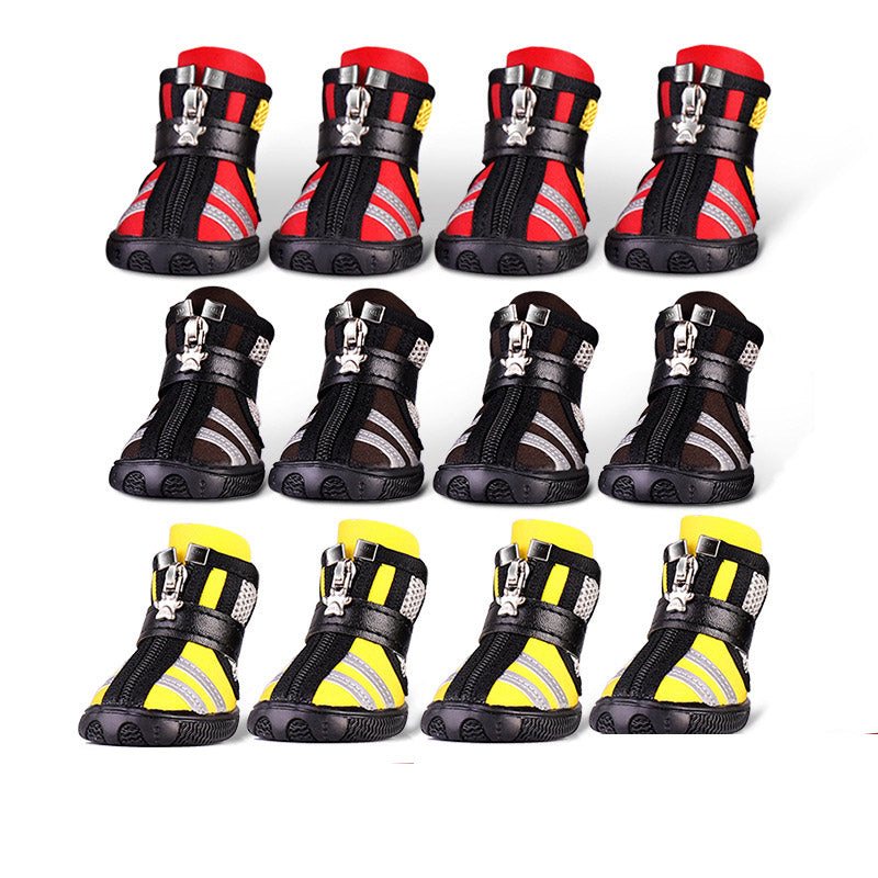 KFX-1378109 Wear-Resistant High-Top Pet Shoes for Small Dogs – Set of 4