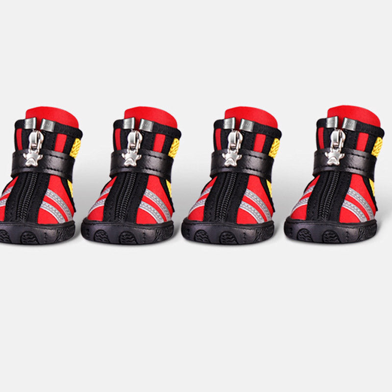 KFX-1378109 Wear-Resistant High-Top Pet Shoes for Small Dogs – Set of 4