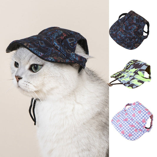 KFX-1383101 Pet Baseball Cap with Wind and Sun Protection in Various Patterns and Sizes