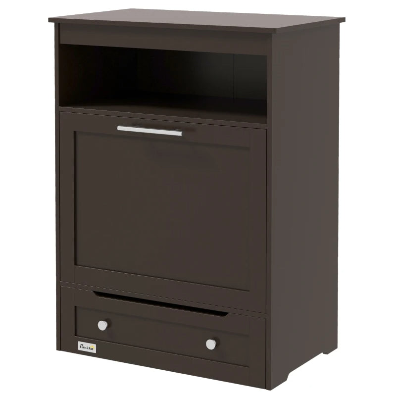 KFX-1409725 Gray Pet Feeder Station with Storage Cabinet and Dual Bowls, Ideal for Food and Water