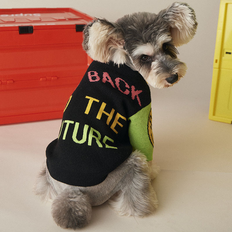 KFX-1417789 Stylish Knitted Dog Sweater for Autumn and Winter - Cozy Knitwear for Small Breeds