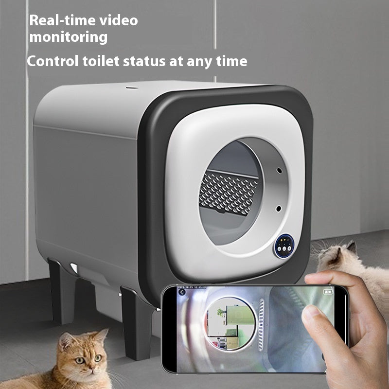 KFX-1442493 72L Waterproof Smart Litter Box with Multiple Plug Standards for Easy Use