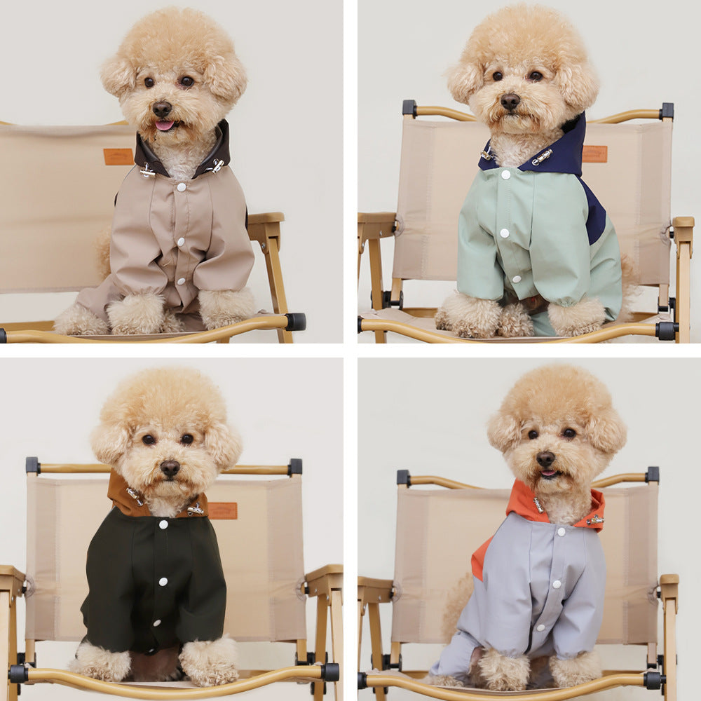 KFX-1462717 Waterproof and Dustproof Shell Jacket for Small to Medium Dogs in Khaki, Light Green, Army Green, and Orange