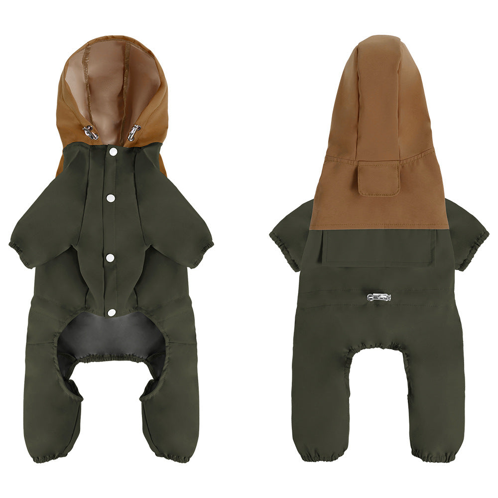 KFX-1462717 Waterproof and Dustproof Shell Jacket for Small to Medium Dogs in Khaki, Light Green, Army Green, and Orange