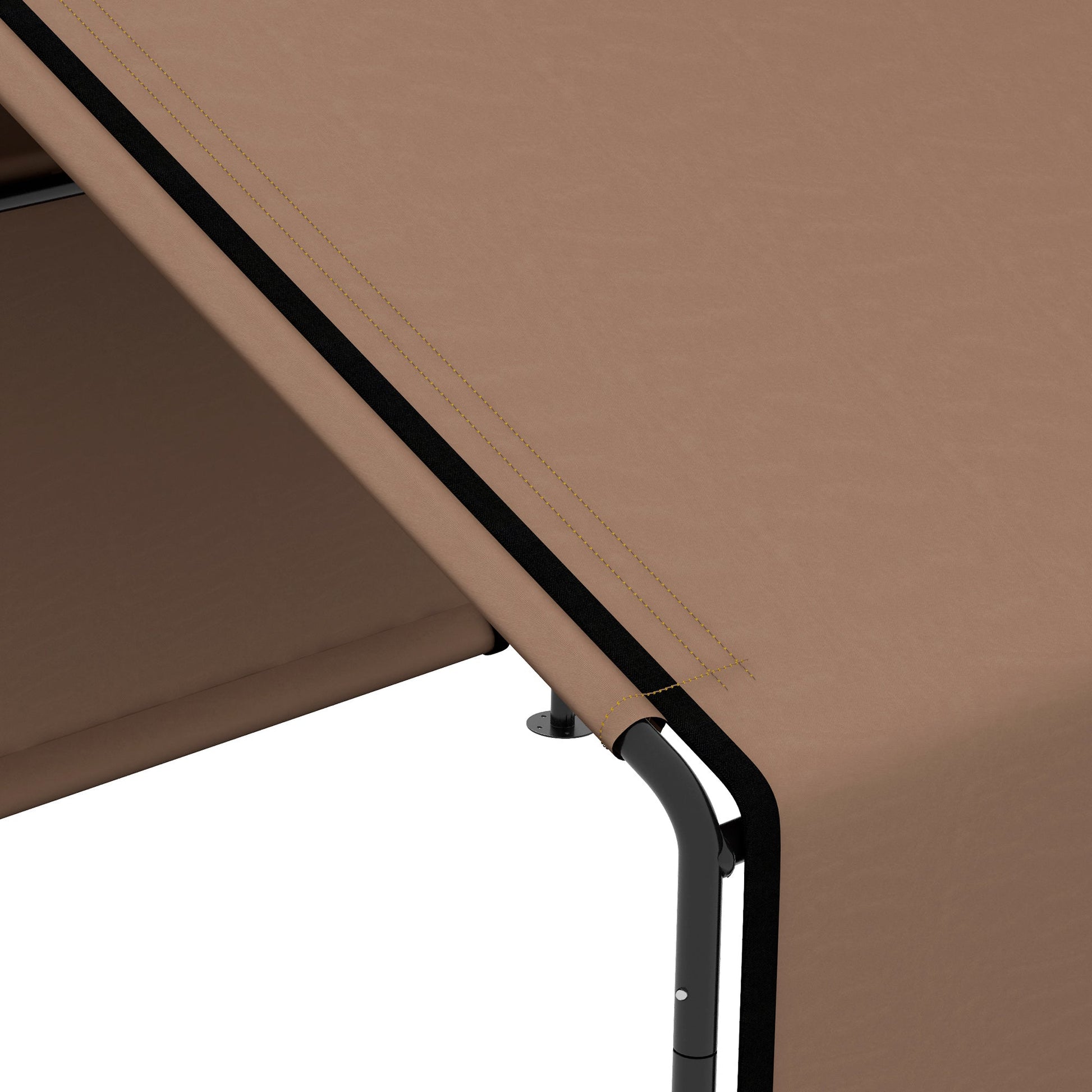 KFX-1573565 Portable Water-Resistant Dog Tent for Outdoor Shade Protection - Brown & Black