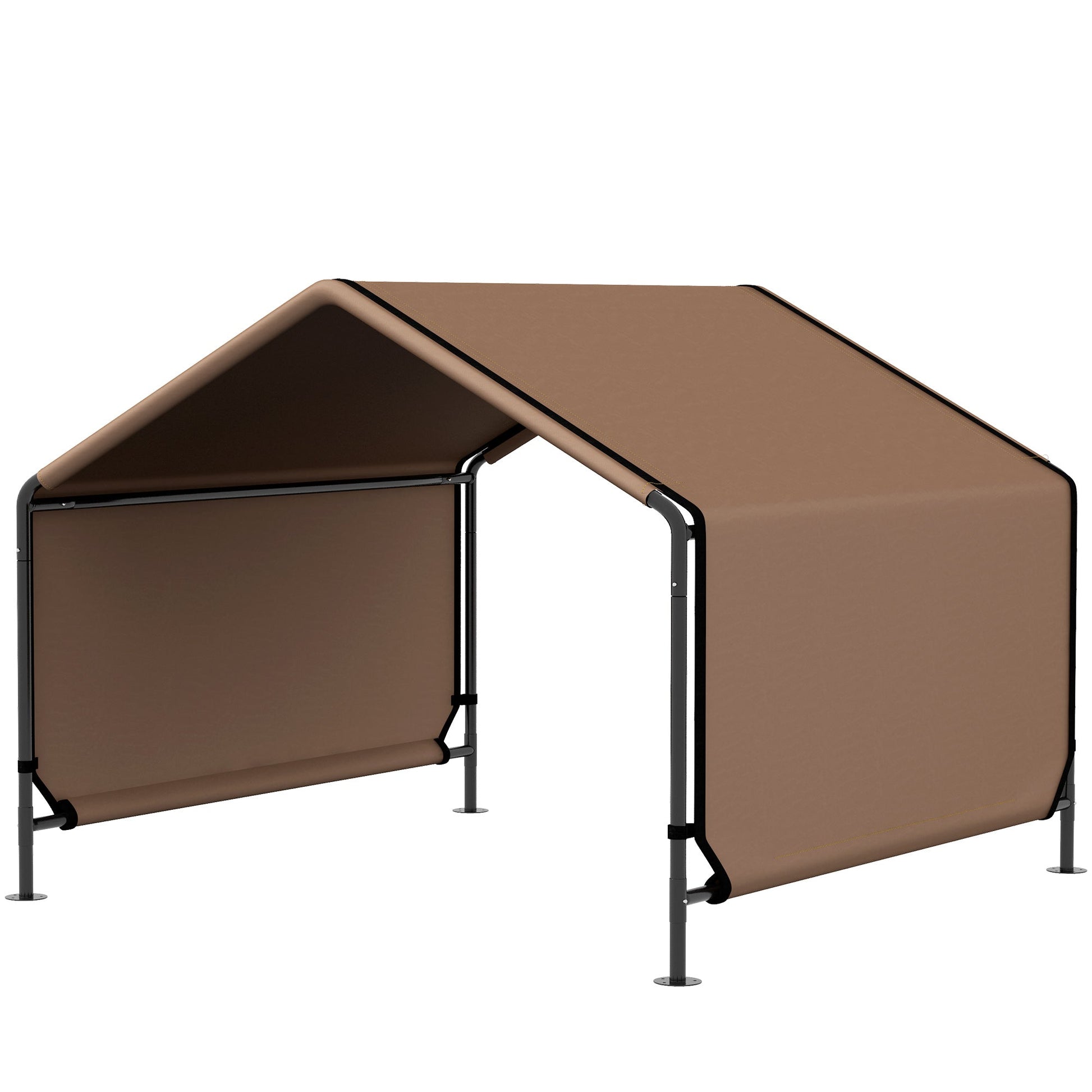 KFX-1573565 Portable Water-Resistant Dog Tent for Outdoor Shade Protection - Brown & Black