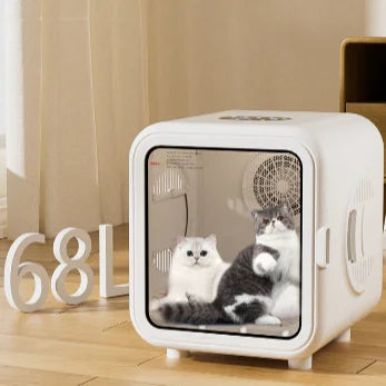 KFX-193363 Portable Automatic Pet Hair Dryer Box with Speech and Temperature Control for Cats and Small Dogs