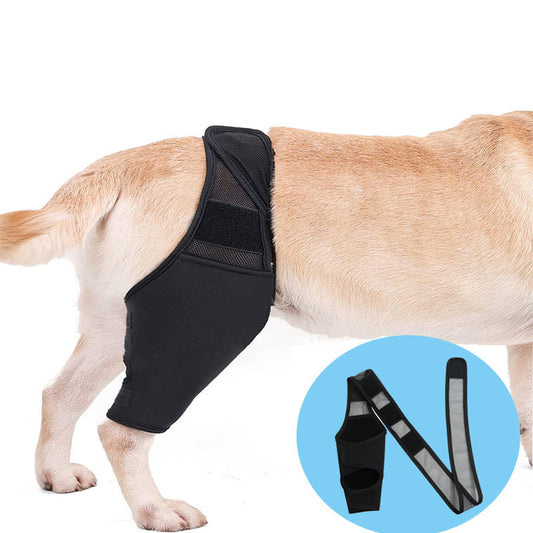 KFX-2017981 Adjustable Dog Knee Pads for Joint Recovery and Post-Surgery Support, Thigh Brace Wrap for Injury Protection