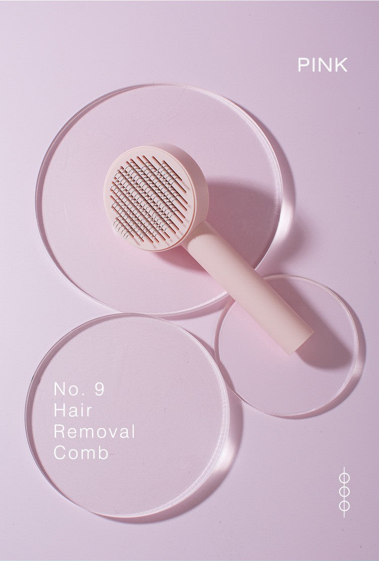 KFX-2163517 One-Click Floating Fine Needle Comb for Dogs and Cats - Stainless Steel, Available in Blue, Pink, White