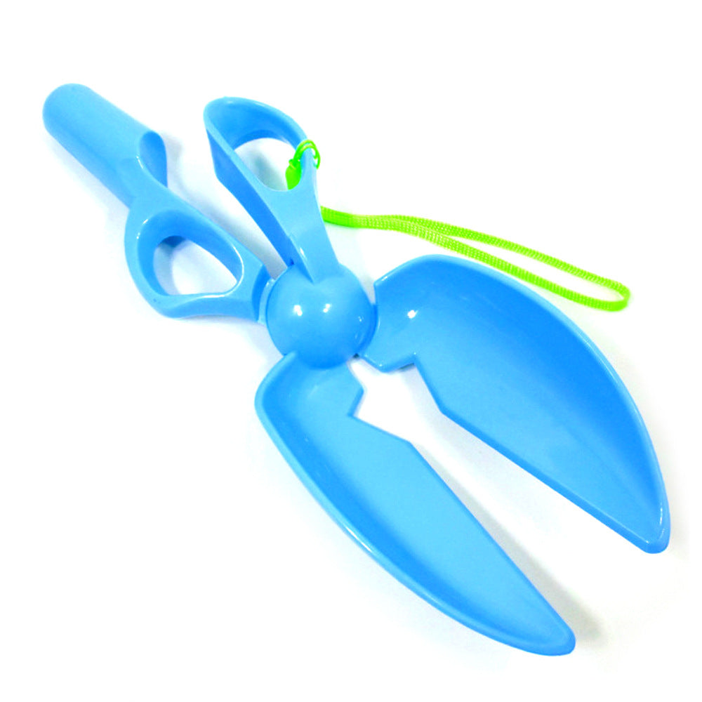 KFX-2196285 Dog Poop Clipping Tool with Handle - Hygienic Scissors Style Scoop in Blue, Green, Gray, and Pink