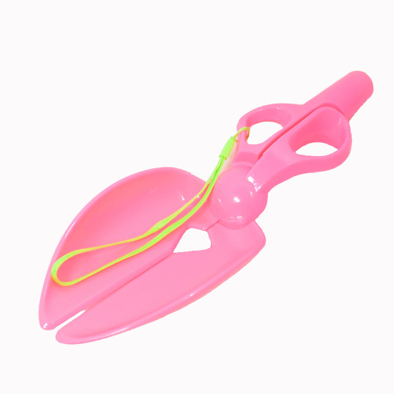 KFX-2196285 Dog Poop Clipping Tool with Handle - Hygienic Scissors Style Scoop in Blue, Green, Gray, and Pink