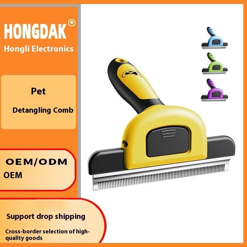 KFX-2229053 Pet Hair Removal Knot Untying Comb for Dogs - Plastic & Stainless Steel Tool