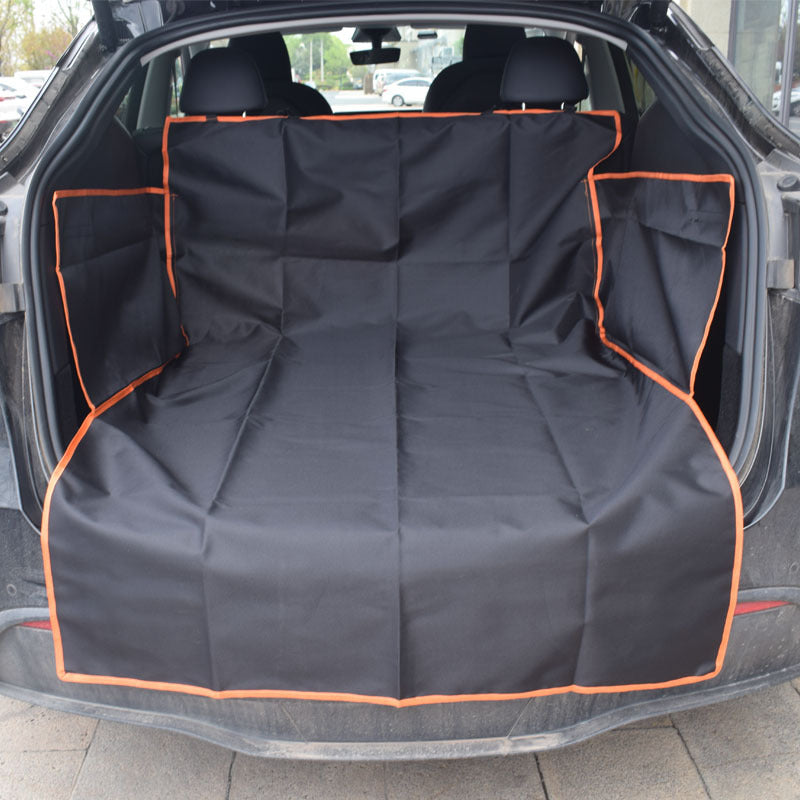 KFX-2347837 Large Dog Car Mat for Rear Seat and Trunk - Soft Cloth Cushion for Pet Travel
