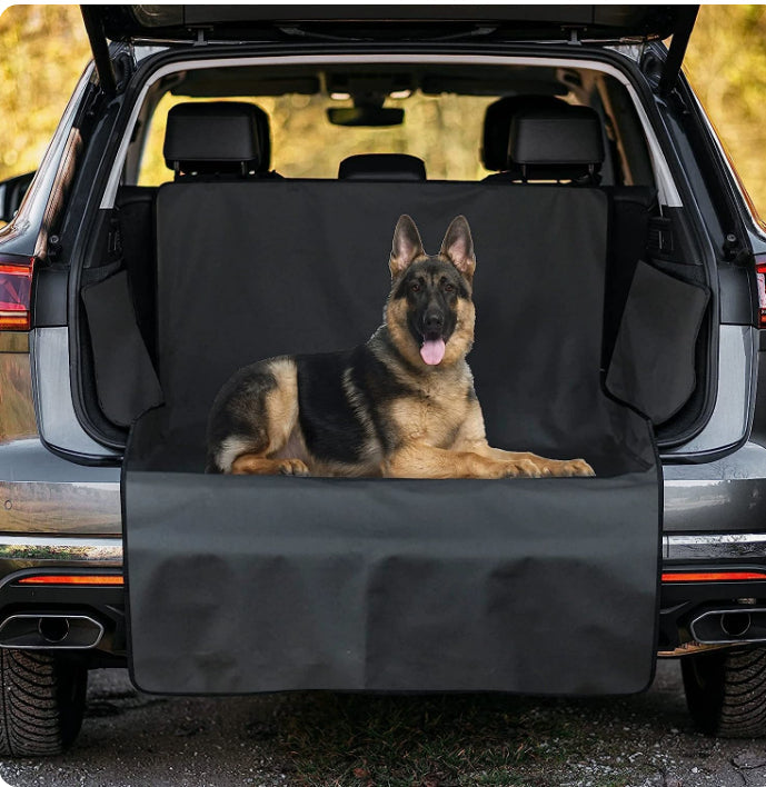 KFX-2347837 Large Dog Car Mat for Rear Seat and Trunk - Soft Cloth Cushion for Pet Travel