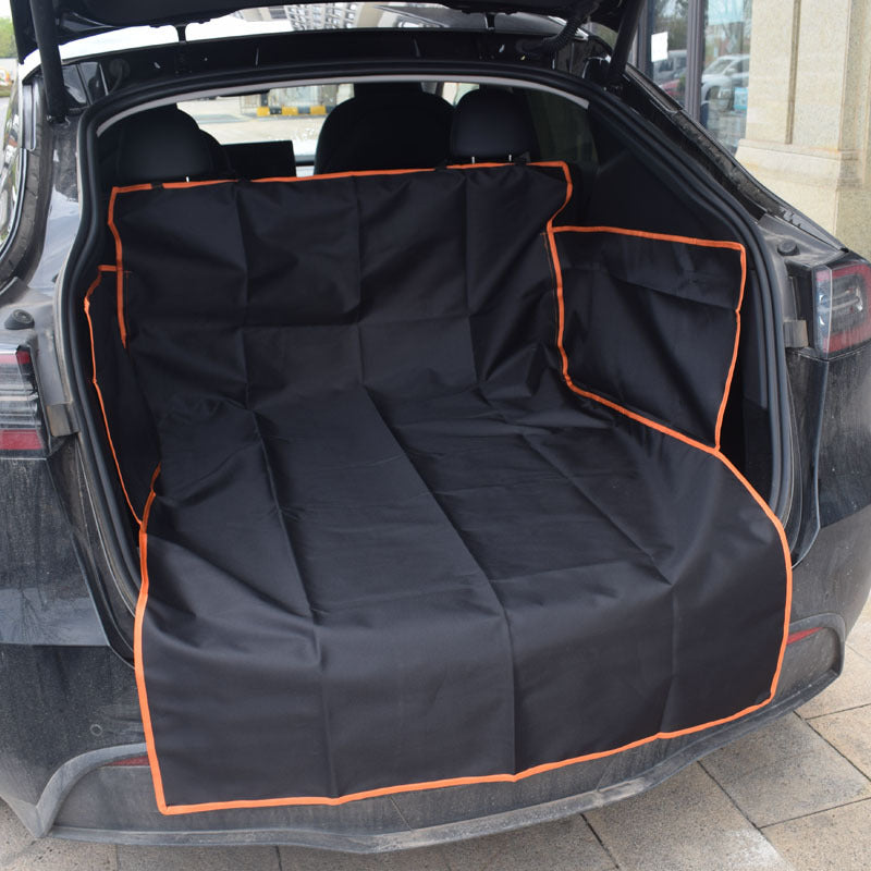 KFX-2347837 Large Dog Car Mat for Rear Seat and Trunk - Soft Cloth Cushion for Pet Travel
