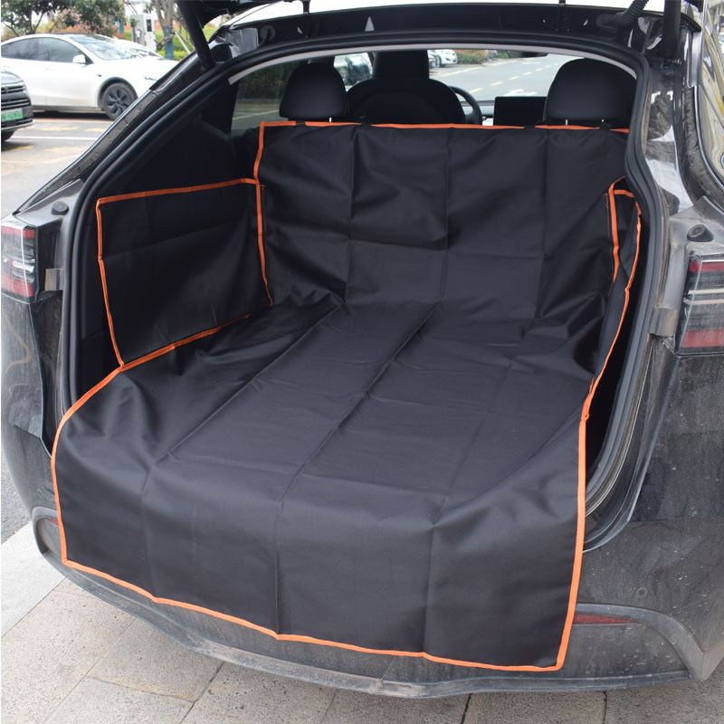 KFX-2347837 Large Dog Car Mat for Rear Seat and Trunk - Soft Cloth Cushion for Pet Travel
