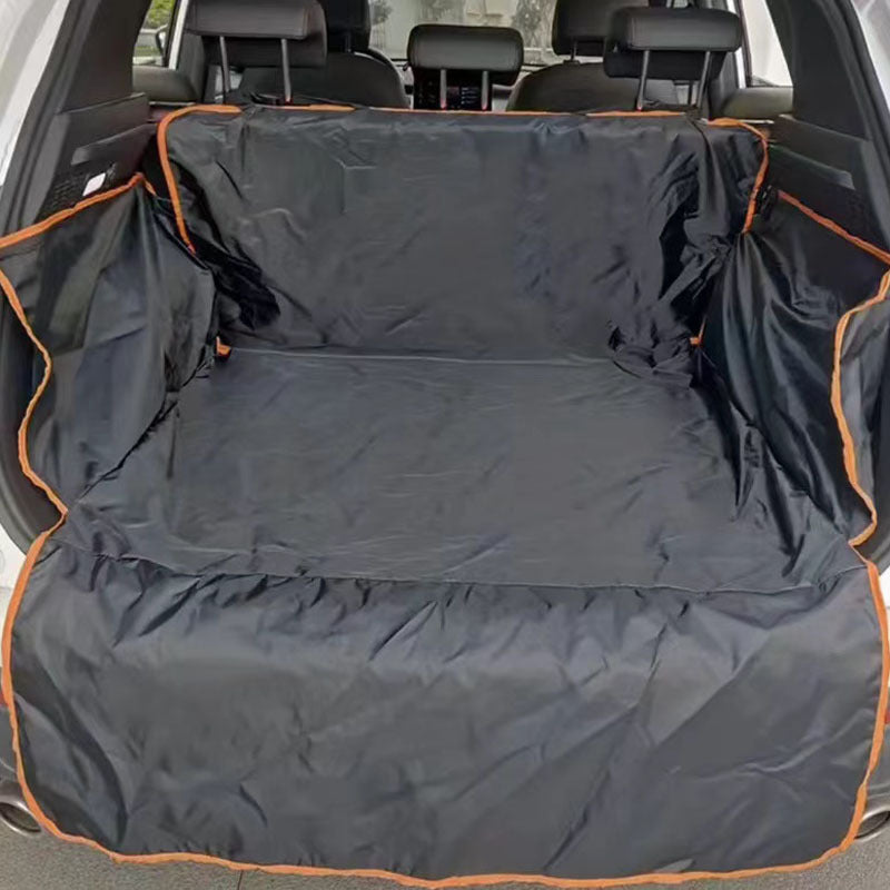 KFX-2347837 Large Dog Car Mat for Rear Seat and Trunk - Soft Cloth Cushion for Pet Travel