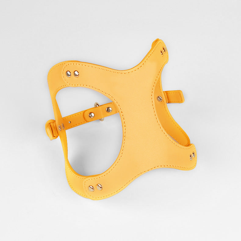 KFX-2363581 Dog and Cat Leather Vest Leash with Adjustable Chest Straps and Traction Rope