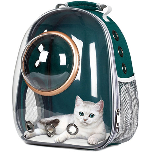 KFX-2366525 Transparent Pet Carrier Backpack with Side Access Door - Breathable Design for Pets Up to 12kg