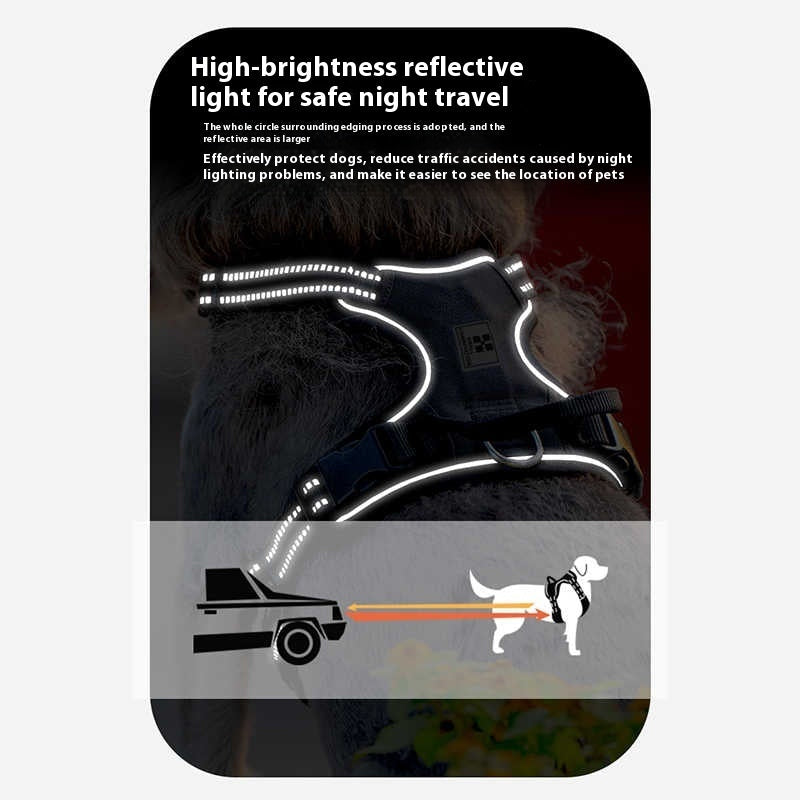 KFX-2461885 Pet Safety Vest with Adjustable Breast Strap and Hand Holding Rope - Available in Purple and Black